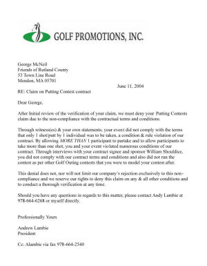 Golf Promotions Putting Contest Mishap Massachusetts Golf Rules